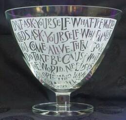 LSA glass bowl on pedestal